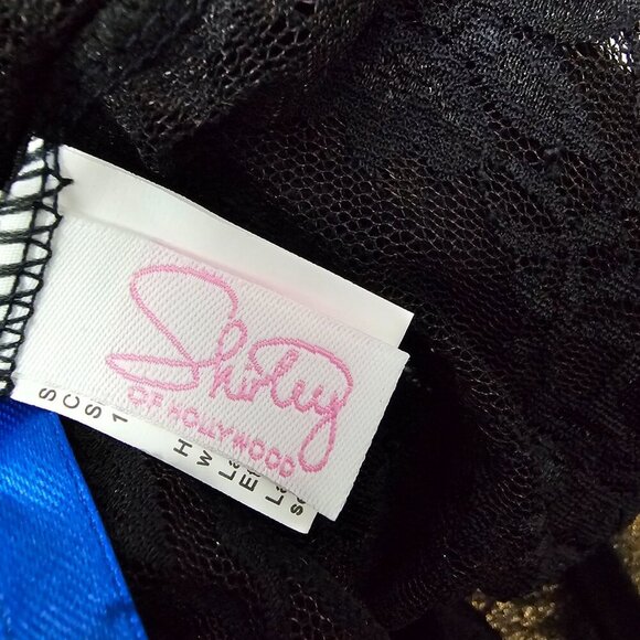 Shirley of Hollywood Intimates New Lace Net Black And Blue Nighty Lingerie Set - Picture 3 of 11